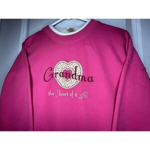 Vintage 90's Grandma "The Heart Of It All" Embroidered Heart Crewneck Sweatshirt